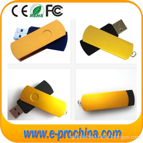 Promotional USB Gadget Gold Color Swivel USB Flash Memory (ET002)